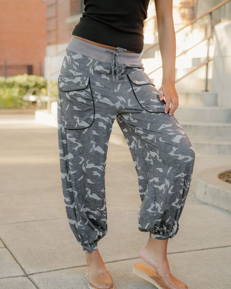 Camo Drawstring Jogger Pants