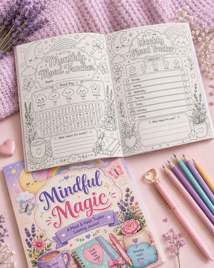 Mindful Magic Mood & Habit Tracker Coloring Journal