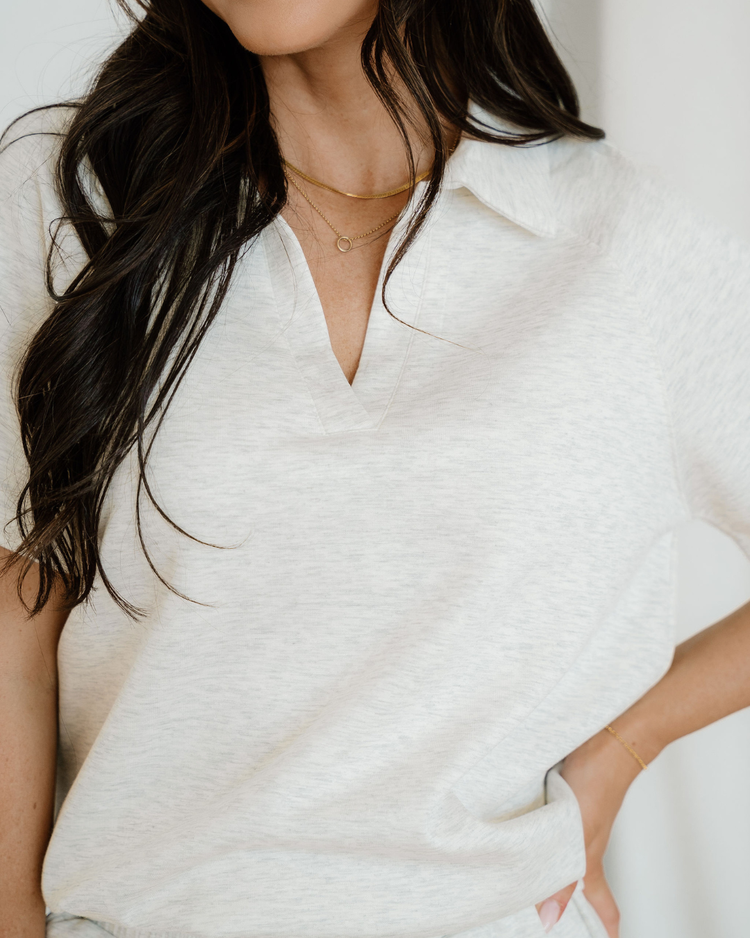 Addyson Polo Tee & Straight-Leg Pant Set