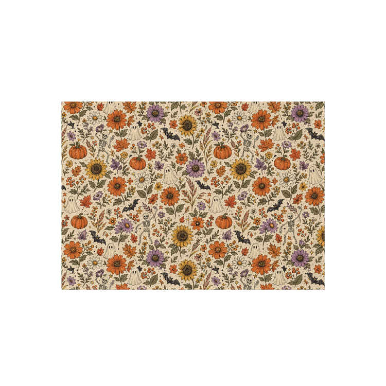 Autumn Sunflowers & Pumpkins Outdoor Rug | Fall Floral Porch Mat