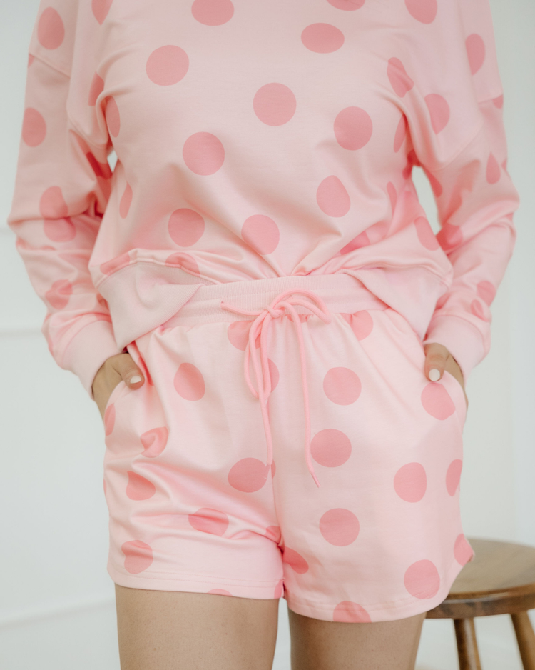Kaylee Polka-Dot Drawstring Short Set