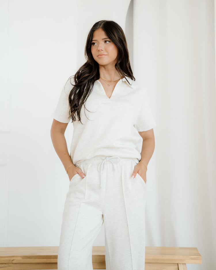 Addyson Polo Tee & Straight-Leg Pant Set
