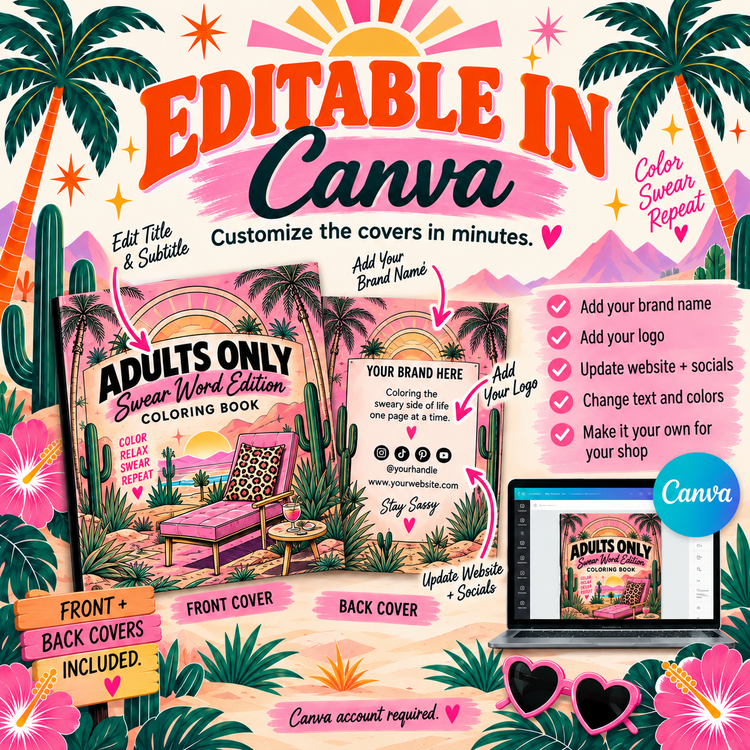 Swear Word Coloring Book PLR Canva Bundle