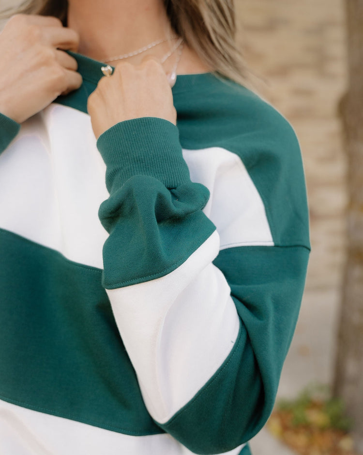 Mia Drop-Shoulder Baggy Sweatshirt | Evergreen