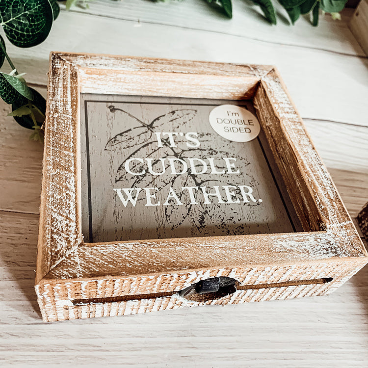 Double-Sided Fall Sign Hey Boo/It's Cuddle Weather Reversible Porch Decor
