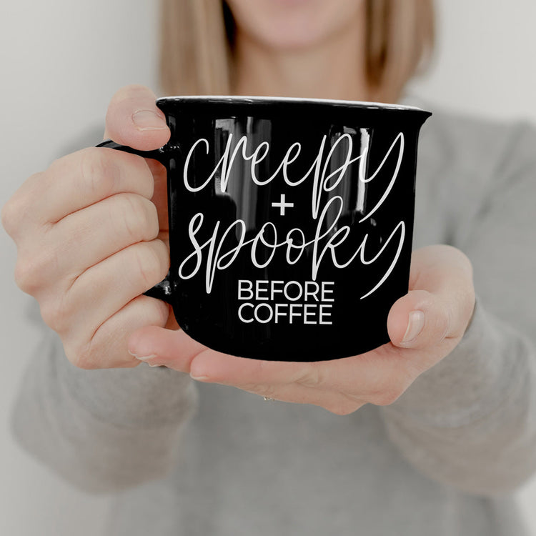 Creepy Spooky Black Ceramic Mug 14.5oz Halloween Coffee Cup For Gothic Morning Vibes