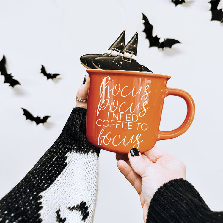 Hocus Pocus Coffee Mug 14.5oz Orange Ceramic Halloween Witch Gift