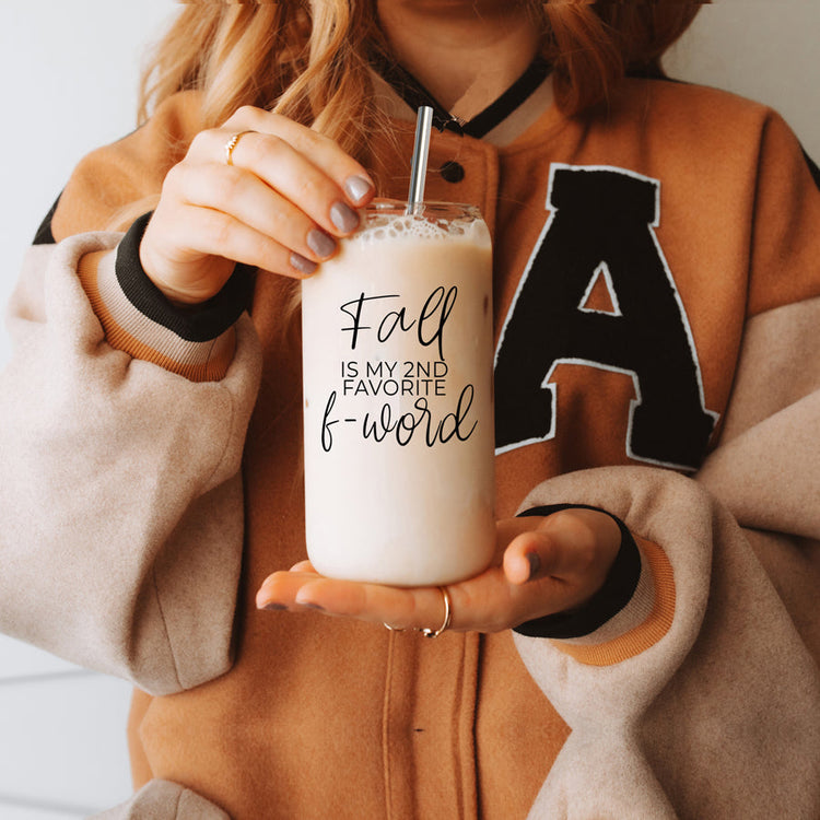 Fall 17oz Glass Tumbler With Bamboo Lid, Stainless Straws And Straw Cleaner