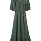 Daisy Plaid Shirred Ruffle-Hem Dress