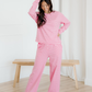 Amayah Striped Button-Front Two-Piece Pant Set