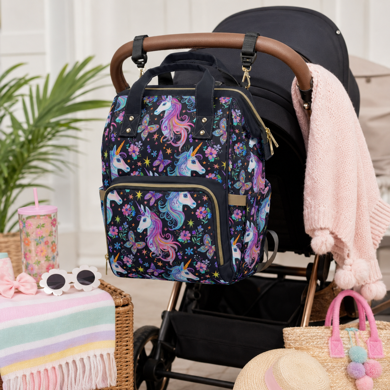 Magical Unicorn Diaper Backpack | Pastel Baby Bag