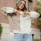 Bennie Colorblock Stripe Henley Pullover