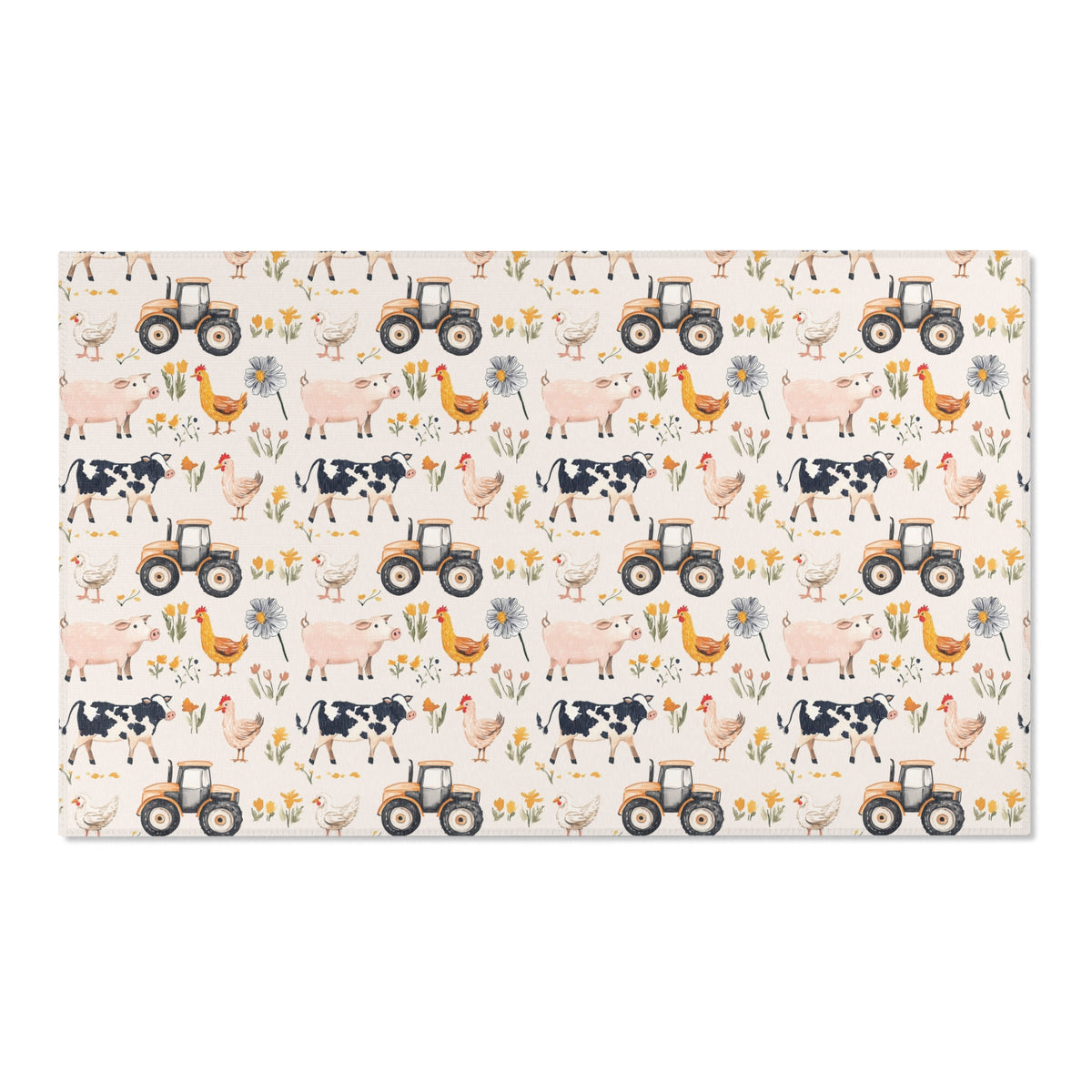 Farm Animal Area Rug | Kids Room, Nursery & Playroom Rustic Decor