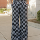 Naomi Checkered Denim Wide Leg Jeans