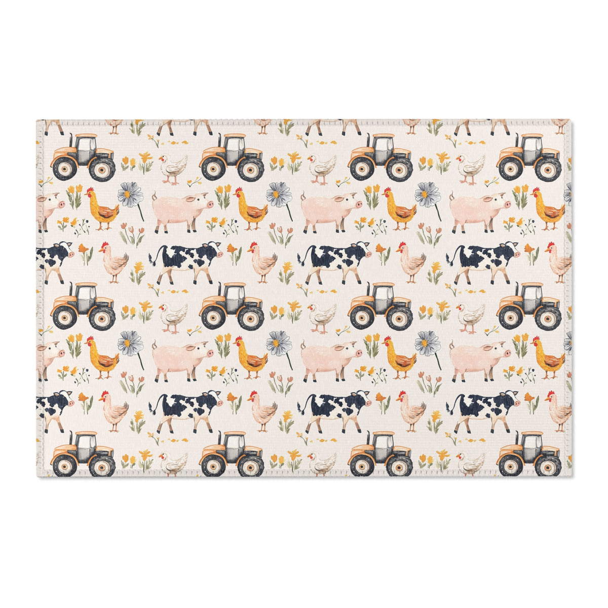 Farm Animal Area Rug | Kids Room, Nursery & Playroom Rustic Decor