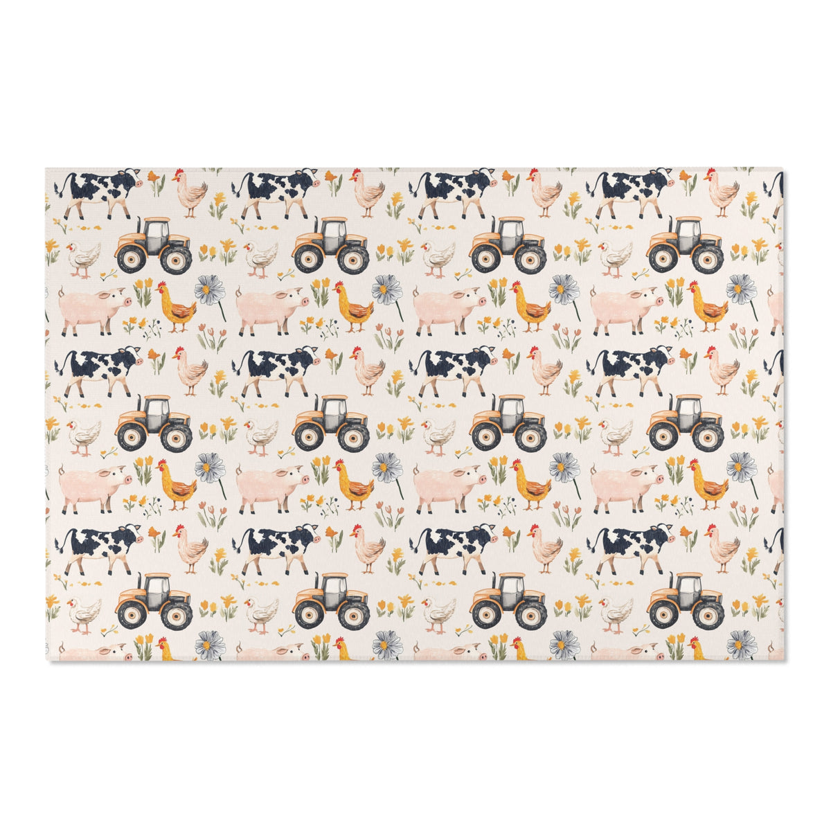 Farm Animal Area Rug | Kids Room, Nursery & Playroom Rustic Decor
