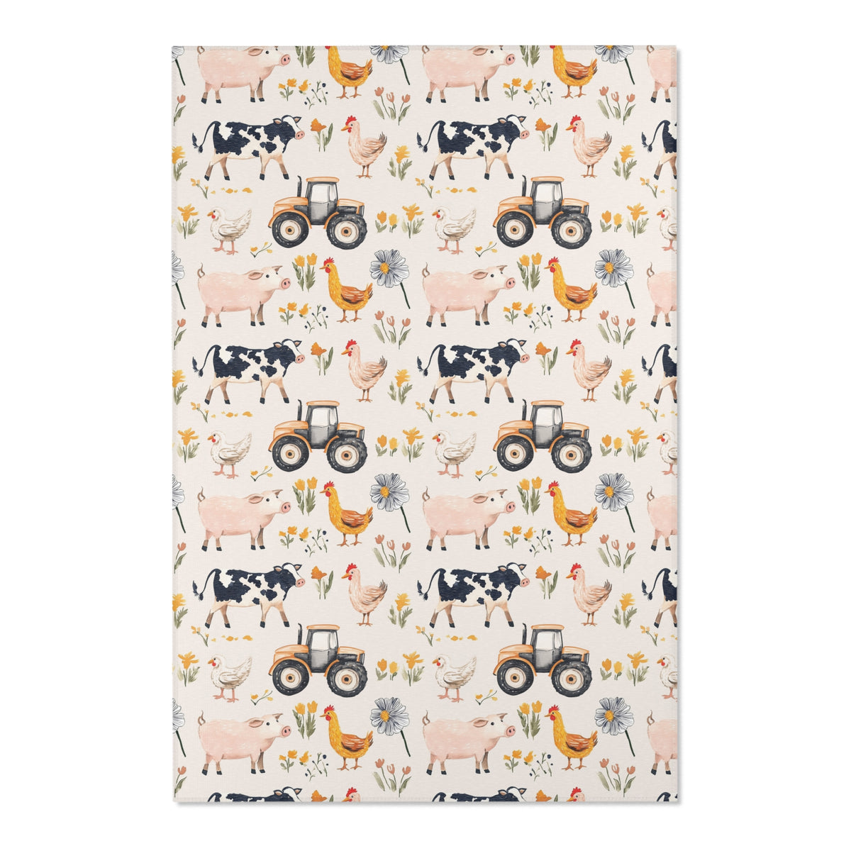 Farm Animal Area Rug | Kids Room, Nursery & Playroom Rustic Decor