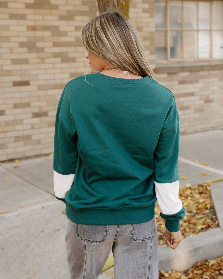 Mia Drop-Shoulder Baggy Sweatshirt | Evergreen