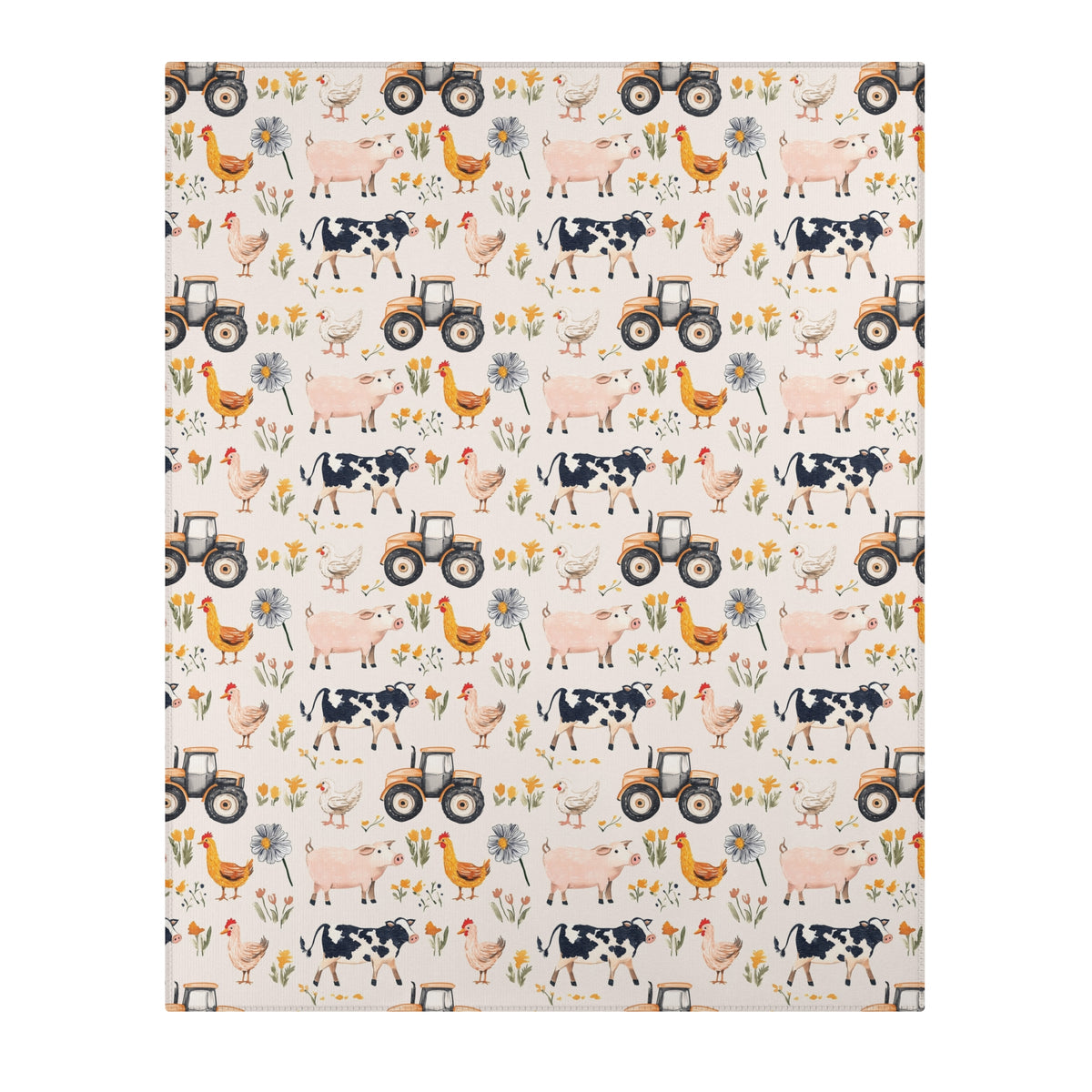 Farm Animal Area Rug | Kids Room, Nursery & Playroom Rustic Decor
