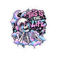This Is The Life skeleton sipping drink Sticker | Kiss-cut vinyl sticker