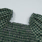 Daisy Plaid Shirred Ruffle-Hem Dress