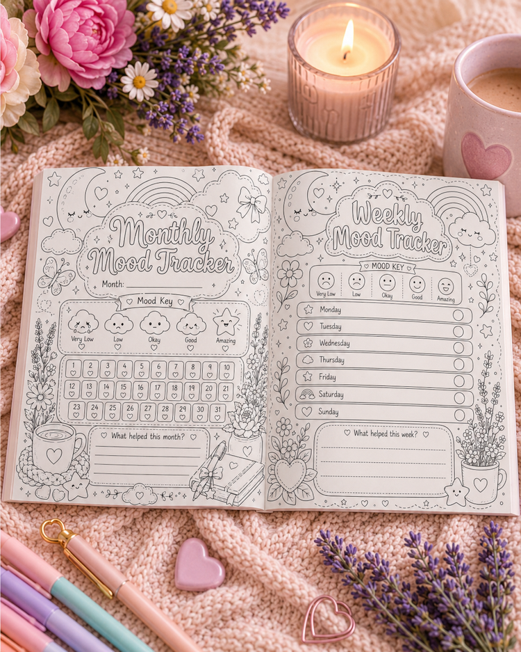 Mindful Magic Mood & Habit Tracker Coloring Journal