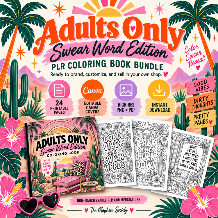 Swear Word Coloring Book PLR Canva Bundle