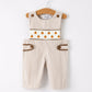 Fall Halloween & Thanksgiving  Pumpkin Smock Embroidered Boys Romper