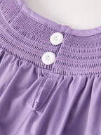 Purple Halloween Smock Embroidery Baby Girl Dress