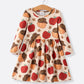 2 Piece Thanksgiving Pumpkin Stripe Print Girls Dress Set