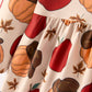 2 Piece Thanksgiving Pumpkin Stripe Print Girls Dress Set