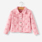 Pink Fall Girls Denim Jacket