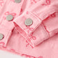 Pink Fall Girls Denim Jacket