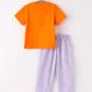 Fall Halloween Purple Balloon Pumpkin Cat Smock Embroidery Boy Set