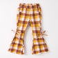 Fall Thanksgiving Brown Plaid Bow Trousers