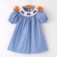 Fall Thanksgiving & Halloween Truck Smock Embroidery Baby Girl Dress