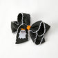 Halloween Ghost Embroidered Black Bow Hairpin