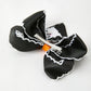 Halloween Ghost Embroidered Black Bow Hairpin
