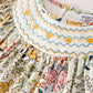 Fall  Embroidery Smocking Bow Floral Leaf Baby Girls Dress