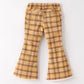 Autumn Thanksgiving Halloween Yellow and Brown Plaid Girls Jeans