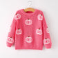 Fall Girls Thanksgiving Halloween Pumpkin Pink Pullover Sweater
