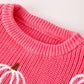 Fall Girls Thanksgiving Halloween Pumpkin Pink Pullover Sweater