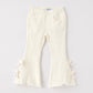 Charming White Denim Pants with Cute Bows