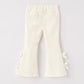 Charming White Denim Pants with Cute Bows