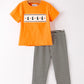 Halloween Striped Boy Set with Cat Smocking Embroidery –  Perfect for Fall