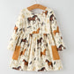 Western Horse Print Long Sleeve Dress