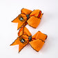 Halloween Spider Hair Bows: Orange Ribbon Design (2PCS)