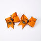 Halloween Spider Hair Bows: Orange Ribbon Design (2PCS)