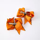 Halloween Spider Hair Bows: Orange Ribbon Design (2PCS)