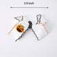 Halloween Pumpkin Hair Bows: White Ribbon Design（2PCS）